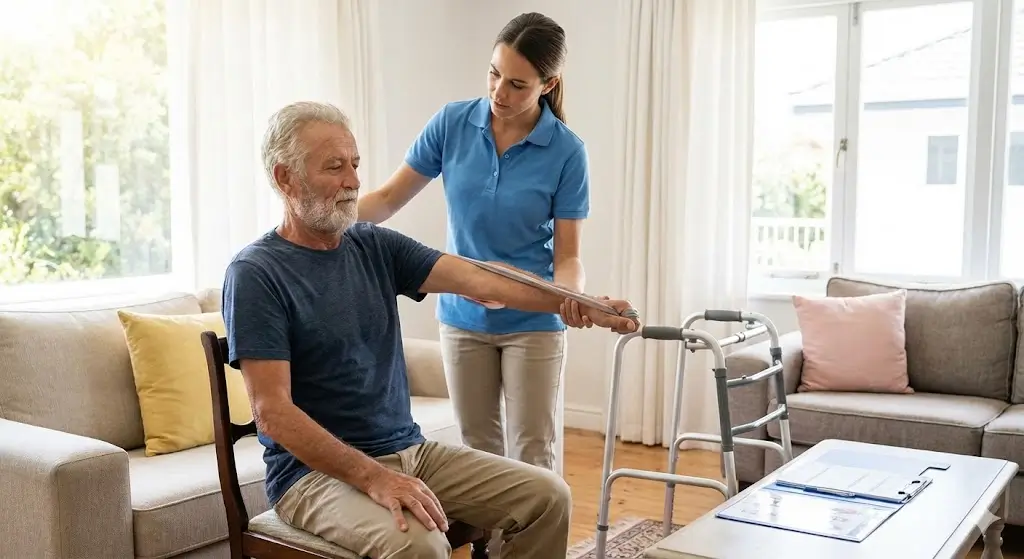 Child receiving therapy support